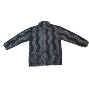 Jordan Craig Men’s Oversized Funky  Wavey Sz M Green Jacket 90s Vibe Retro Y2K